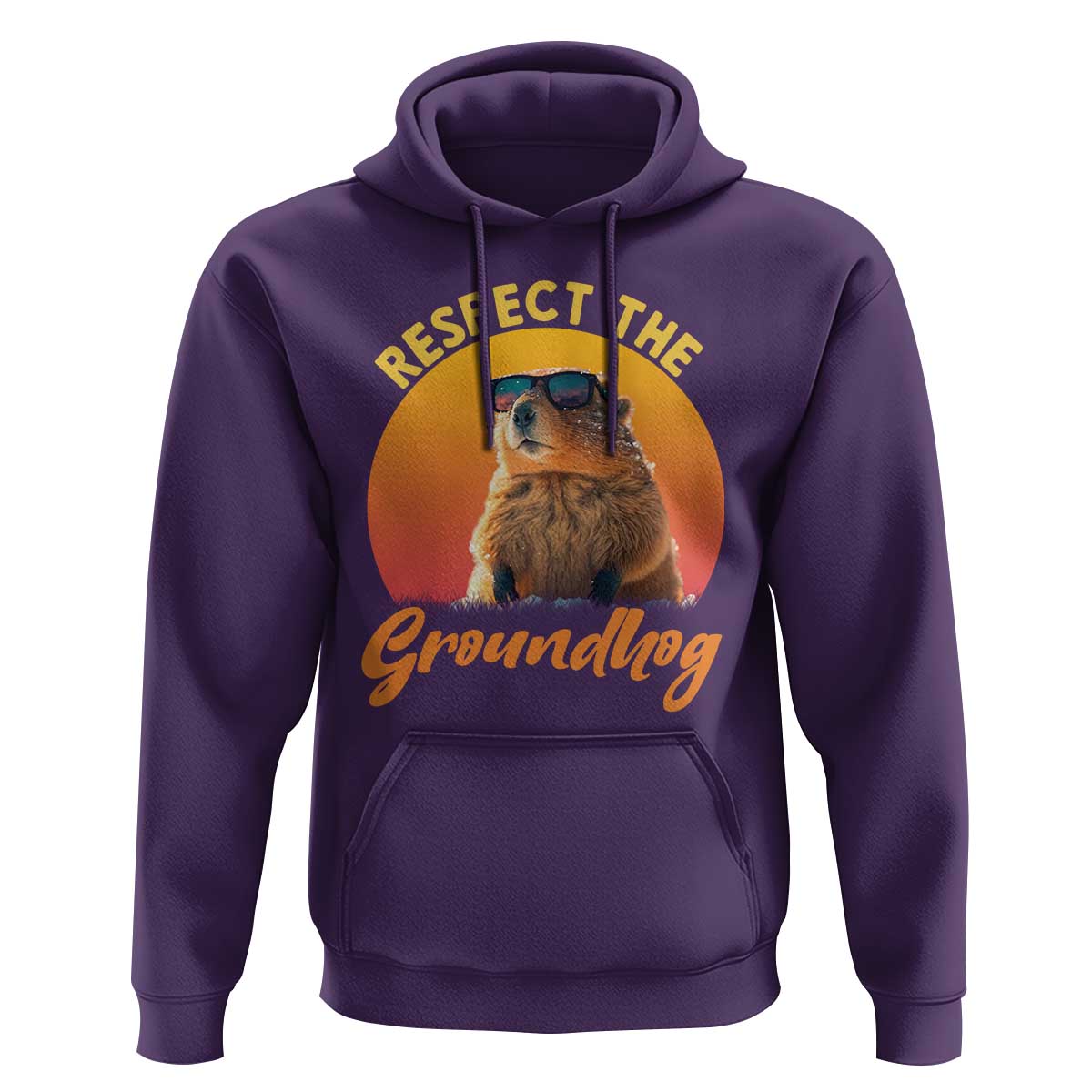 Funny Groundhog Day Hoodie Respect The Groundhog Woodchuck - Wonder Print Shop