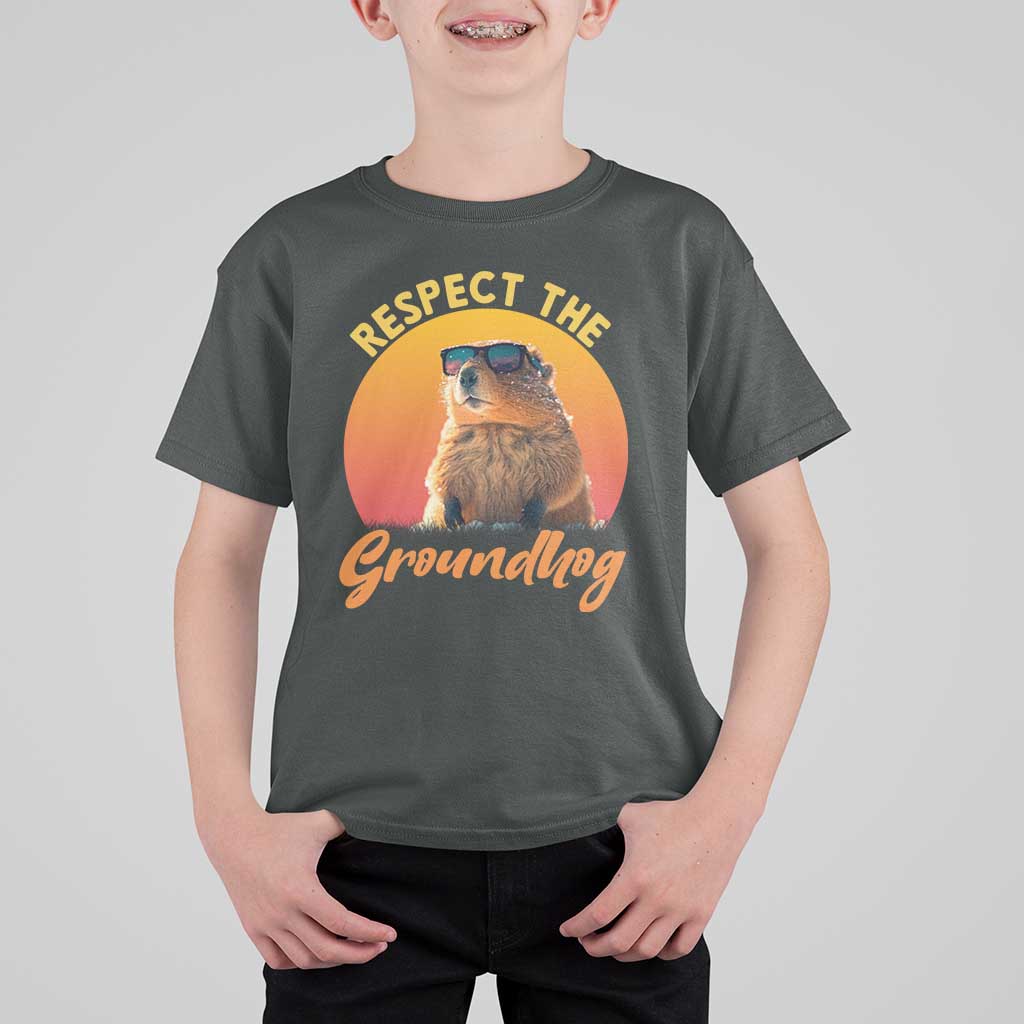 Funny Groundhog Day T Shirt For Kid Respect The Groundhog Woodchuck - Wonder Print Shop