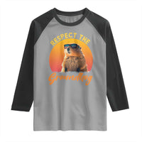 Funny Groundhog Day Raglan Shirt Respect The Groundhog Woodchuck - Wonder Print Shop