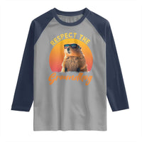 Funny Groundhog Day Raglan Shirt Respect The Groundhog Woodchuck - Wonder Print Shop