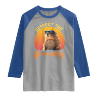 Funny Groundhog Day Raglan Shirt Respect The Groundhog Woodchuck - Wonder Print Shop