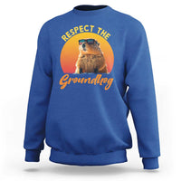 Funny Groundhog Day Sweatshirt Respect The Groundhog Woodchuck - Wonder Print Shop