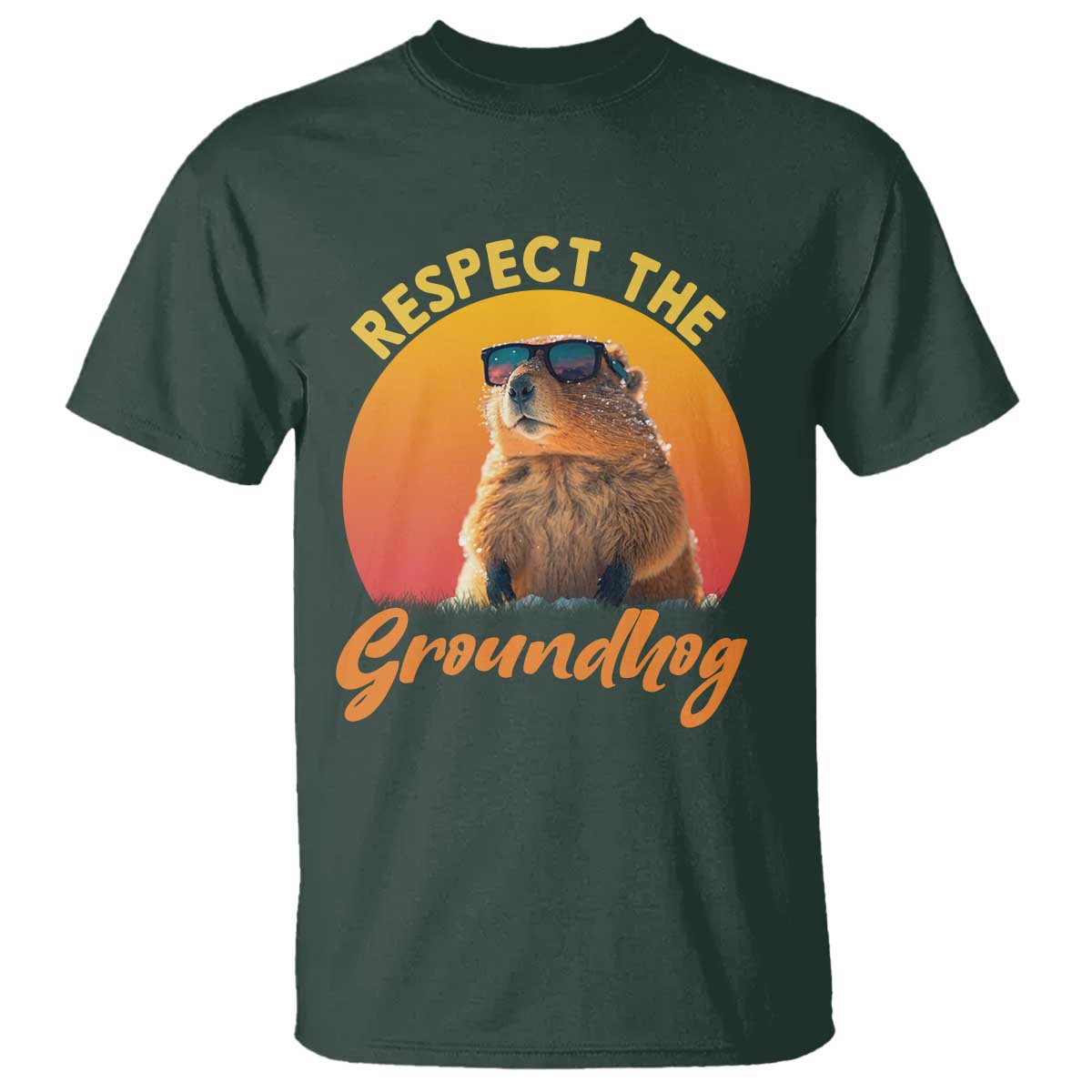 Funny Groundhog Day T Shirt Respect The Groundhog Woodchuck - Wonder Print Shop