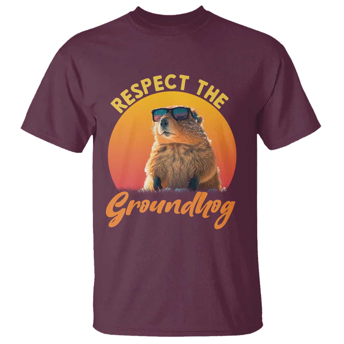 Funny Groundhog Day T Shirt Respect The Groundhog Woodchuck - Wonder Print Shop