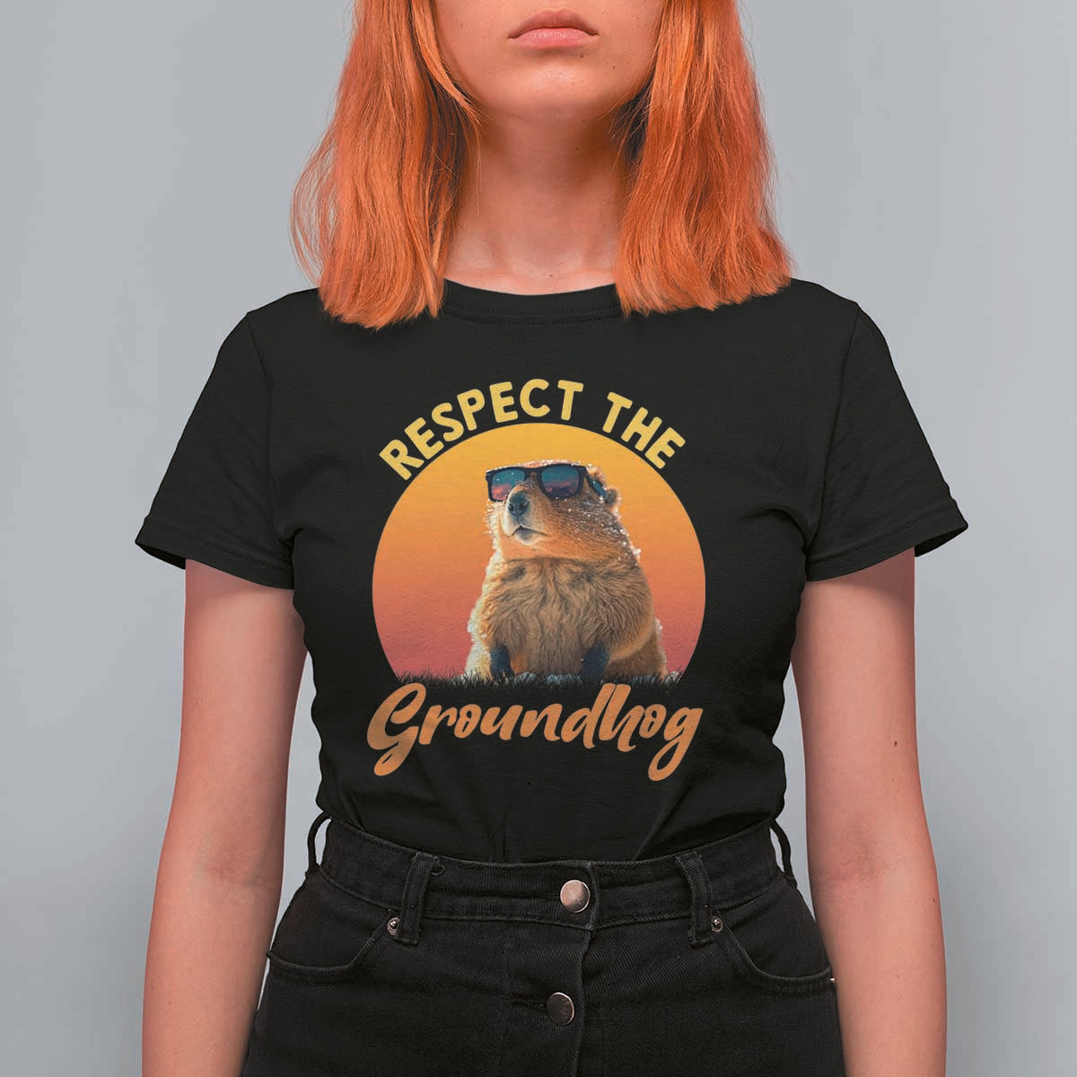 Funny Groundhog Day T Shirt For Women Respect The Groundhog Woodchuck - Wonder Print Shop