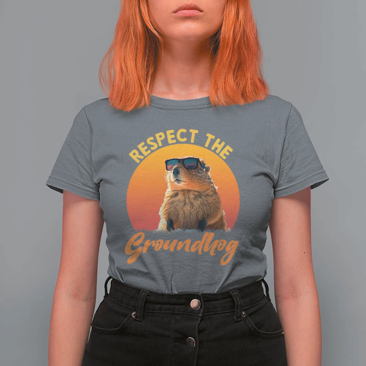 Funny Groundhog Day T Shirt For Women Respect The Groundhog Woodchuck - Wonder Print Shop