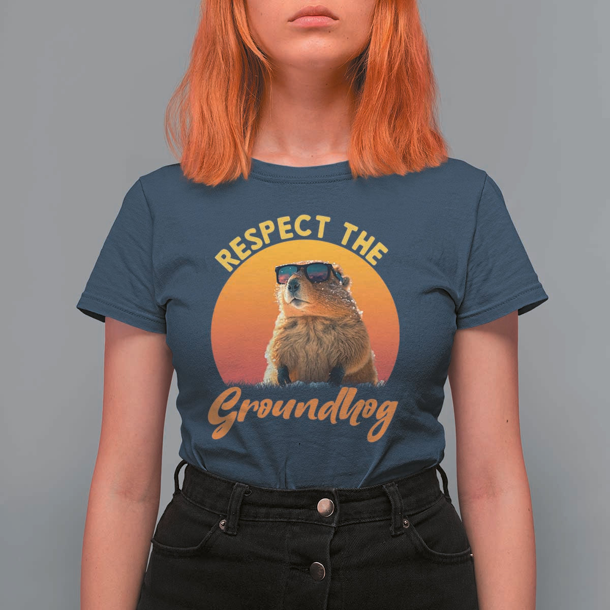 Funny Groundhog Day T Shirt For Women Respect The Groundhog Woodchuck - Wonder Print Shop
