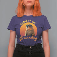 Funny Groundhog Day T Shirt For Women Respect The Groundhog Woodchuck - Wonder Print Shop