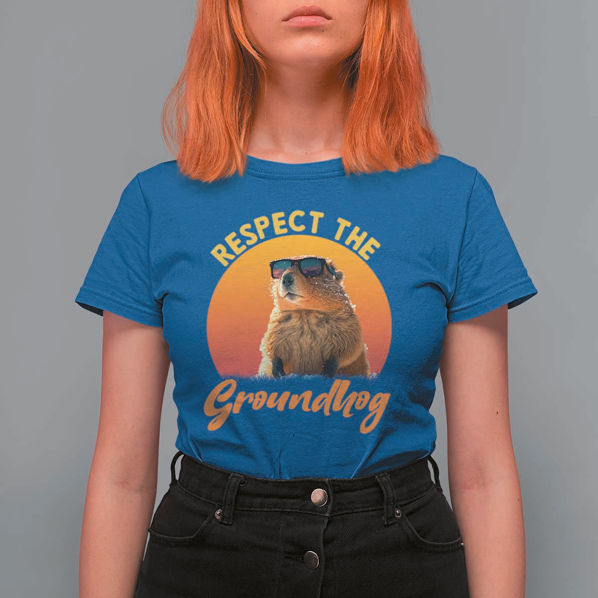 Funny Groundhog Day T Shirt For Women Respect The Groundhog Woodchuck - Wonder Print Shop