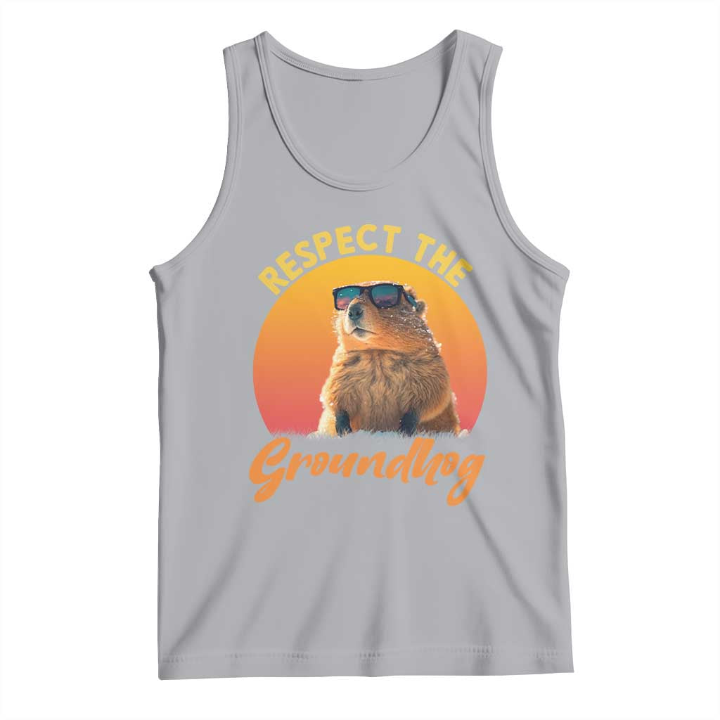 Funny Groundhog Day Tank Top Respect The Groundhog Woodchuck - Wonder Print Shop