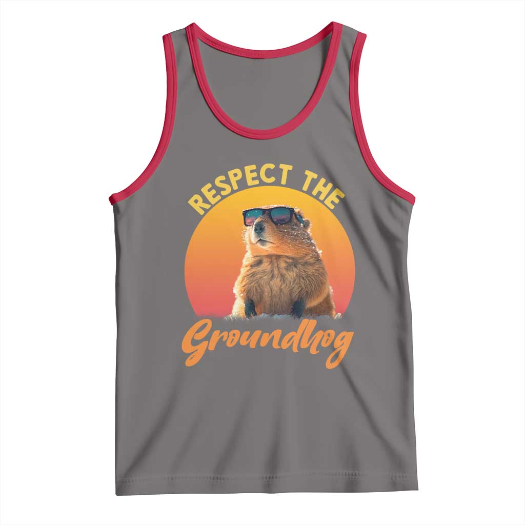Funny Groundhog Day Tank Top Respect The Groundhog Woodchuck - Wonder Print Shop
