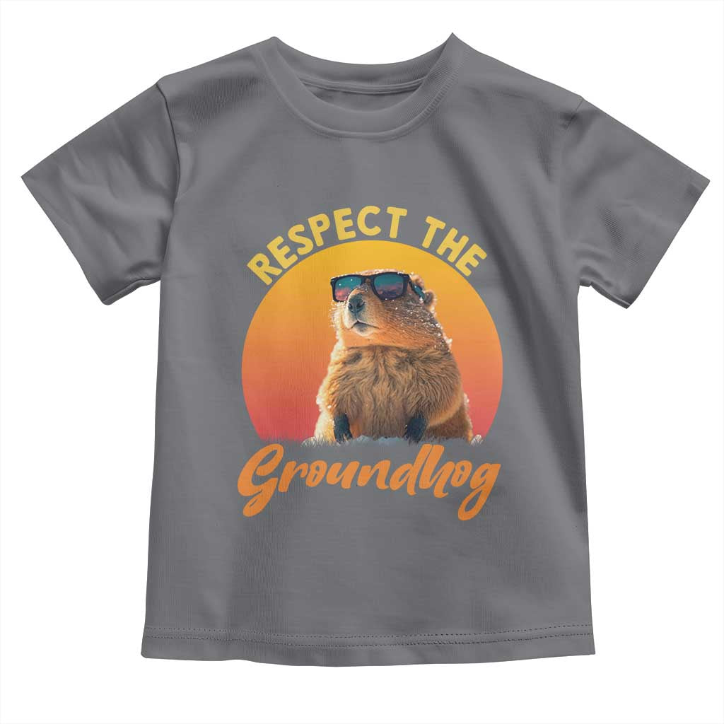 Funny Groundhog Day Toddler T Shirt Respect The Groundhog Woodchuck - Wonder Print Shop