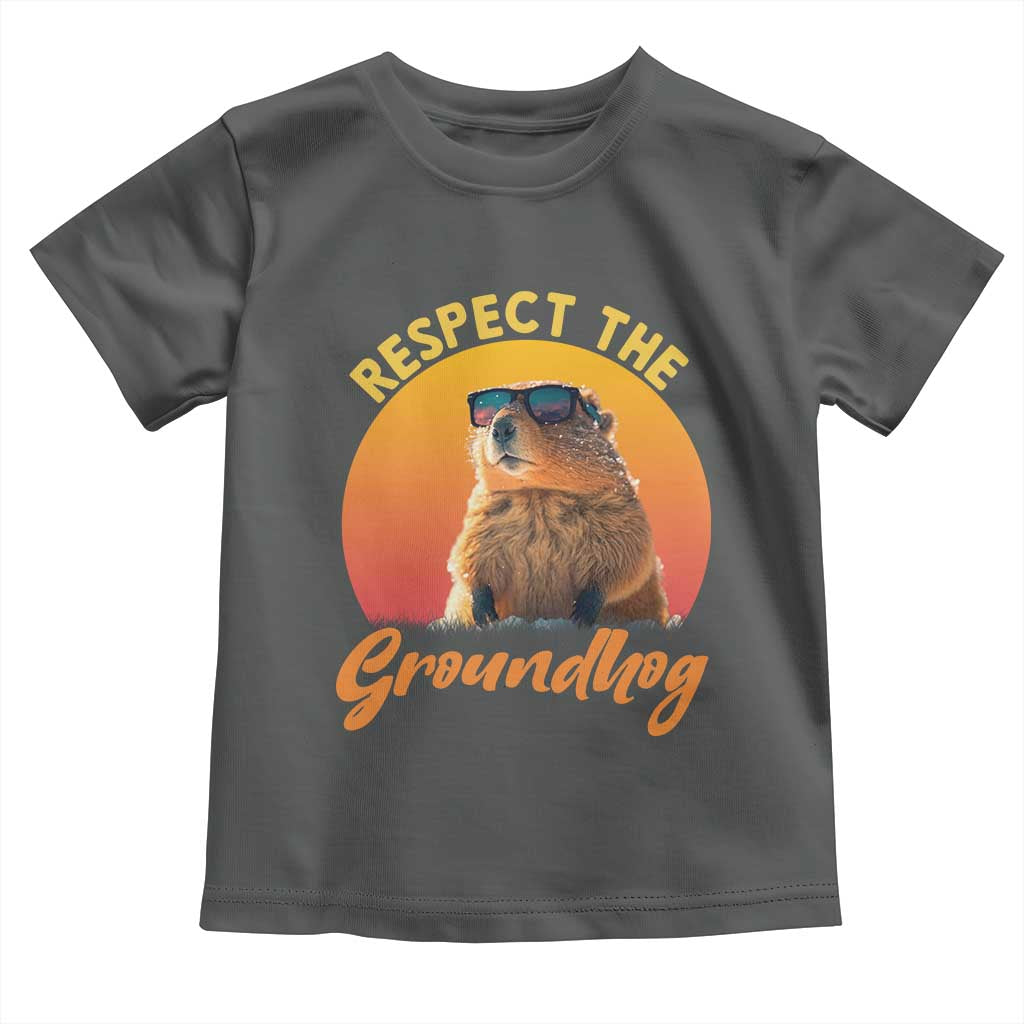 Funny Groundhog Day Toddler T Shirt Respect The Groundhog Woodchuck - Wonder Print Shop