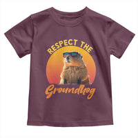 Funny Groundhog Day Toddler T Shirt Respect The Groundhog Woodchuck - Wonder Print Shop