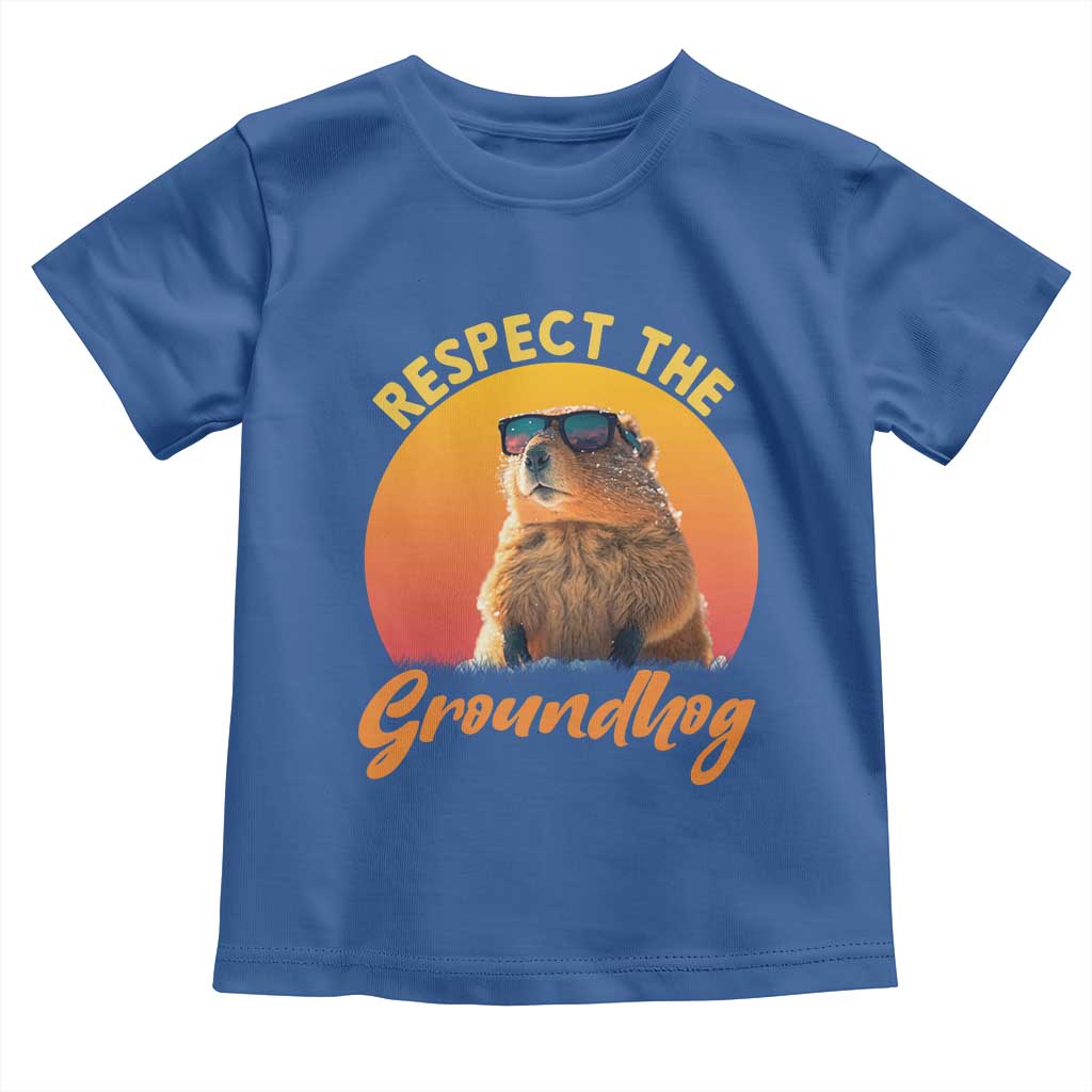 Funny Groundhog Day Toddler T Shirt Respect The Groundhog Woodchuck - Wonder Print Shop