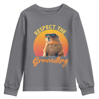 Funny Groundhog Day Youth Sweatshirt Respect The Groundhog Woodchuck - Wonder Print Shop