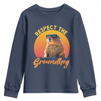 Funny Groundhog Day Youth Sweatshirt Respect The Groundhog Woodchuck - Wonder Print Shop