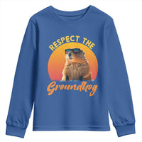 Funny Groundhog Day Youth Sweatshirt Respect The Groundhog Woodchuck - Wonder Print Shop