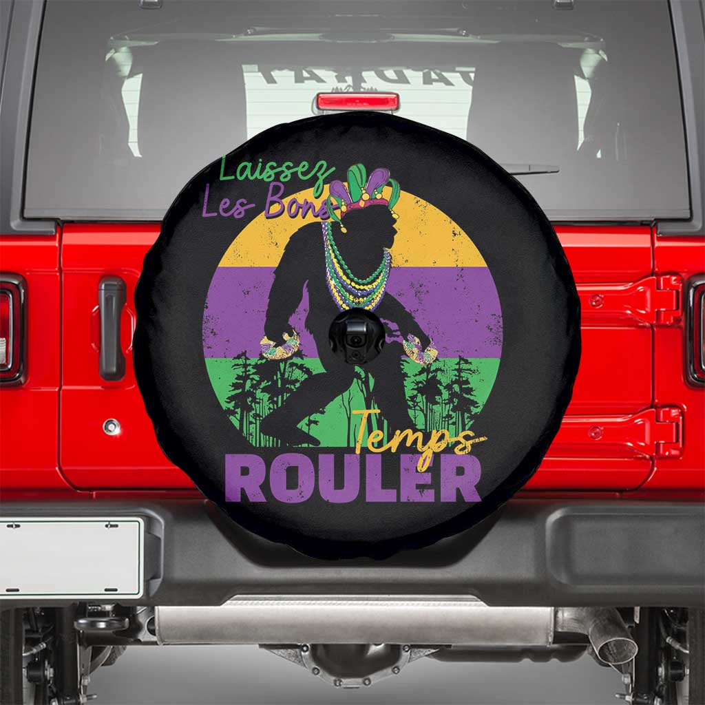 Funny Bigfoot Mardi Gras Spare Tire Cover Laissez Les Bons Temps Rouler Bald Cypress