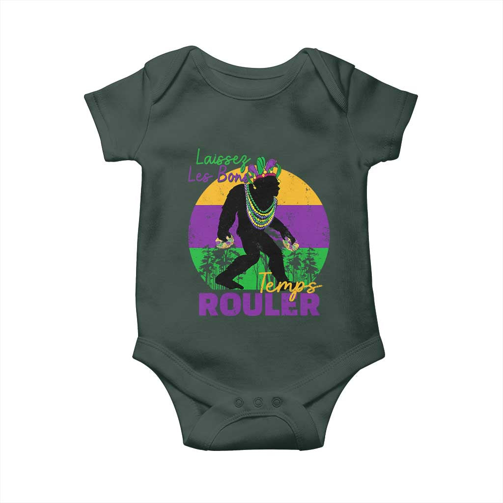 Funny Bigfoot Mardi Gras Baby Onesie Laissez Les Bons Temps Rouler Bald Cypress