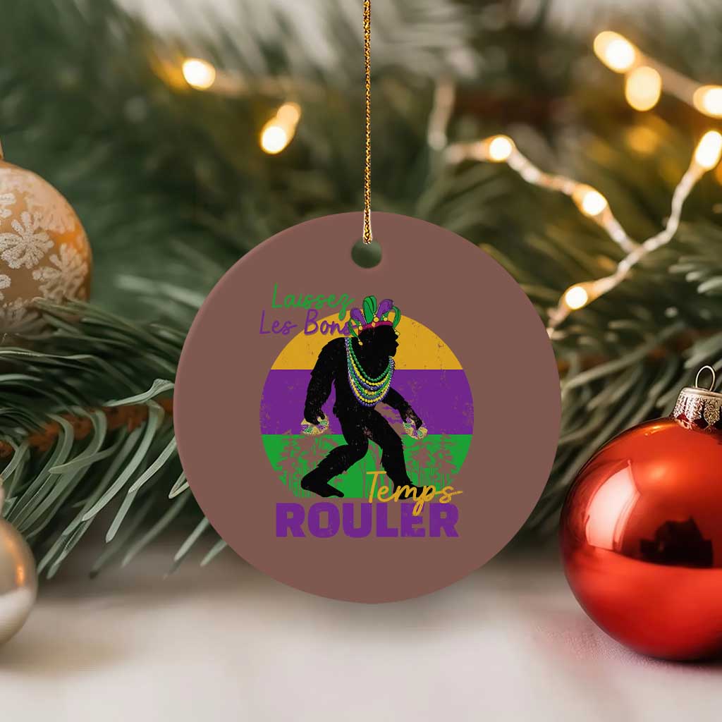 Funny Bigfoot Mardi Gras Ceramic Ornament Laissez Les Bons Temps Rouler Bald Cypress