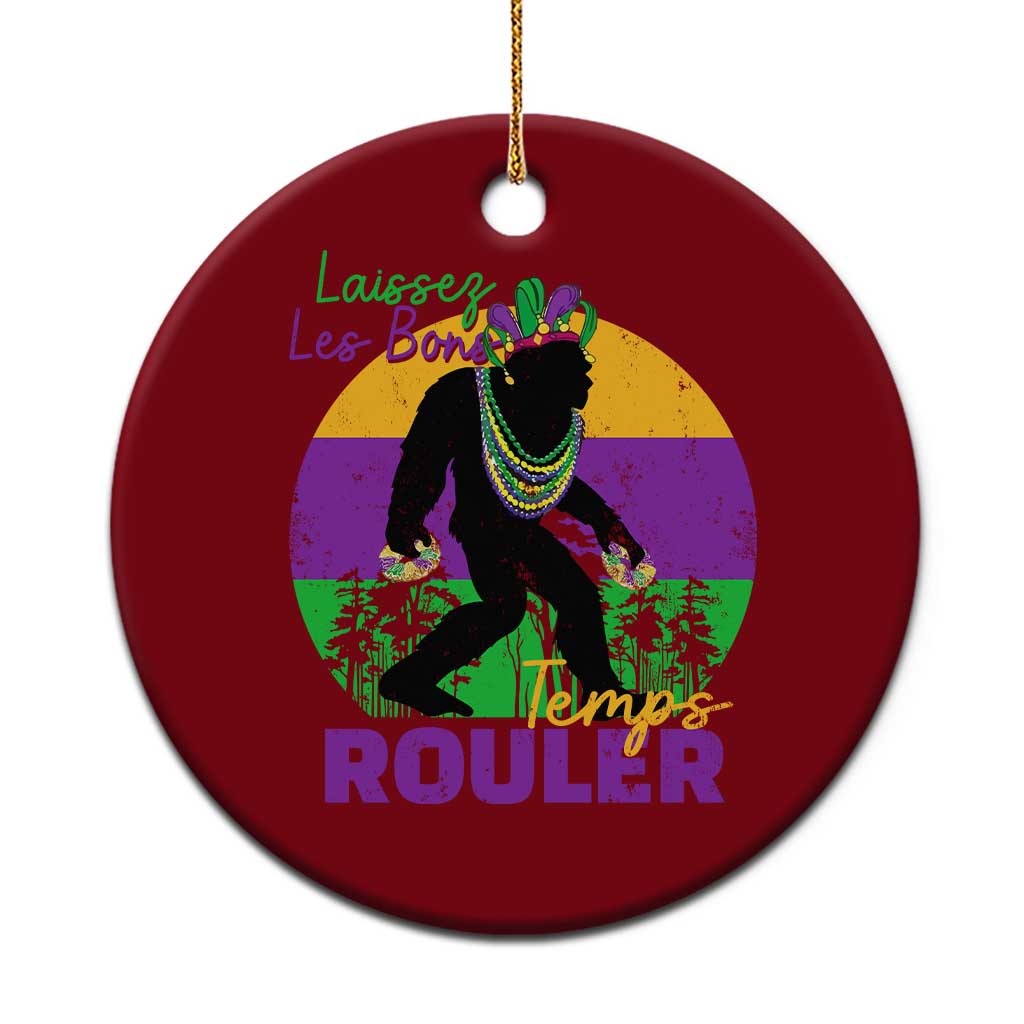 Funny Bigfoot Mardi Gras Ceramic Ornament Laissez Les Bons Temps Rouler Bald Cypress