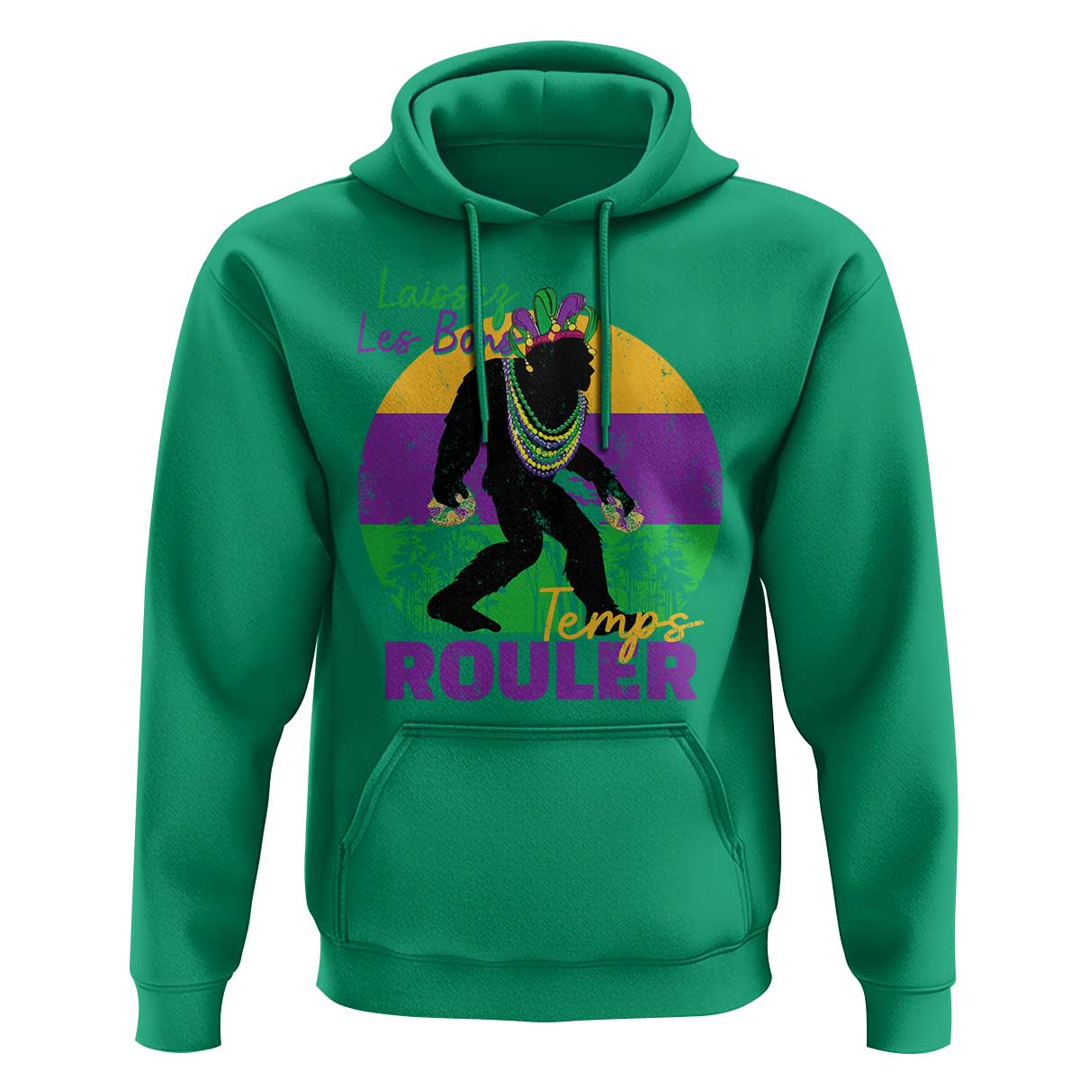 Funny Bigfoot Mardi Gras Hoodie Laissez Les Bons Temps Rouler Bald Cypress