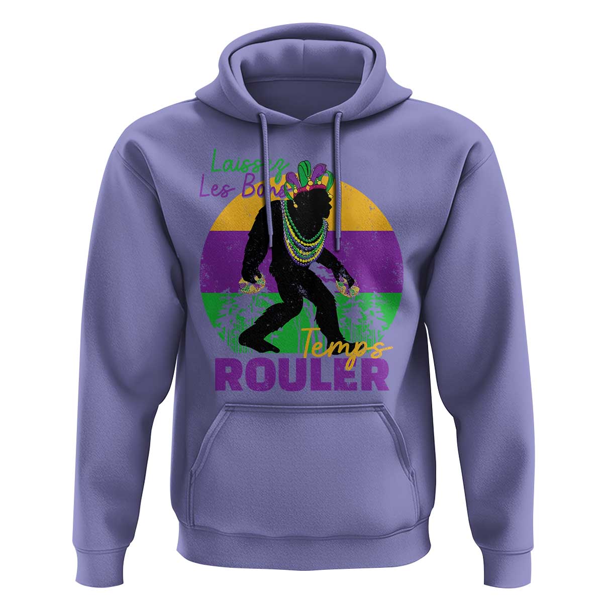 Funny Bigfoot Mardi Gras Hoodie Laissez Les Bons Temps Rouler Bald Cypress