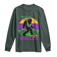 Funny Bigfoot Mardi Gras Long Sleeve Shirt Laissez Les Bons Temps Rouler Bald Cypress