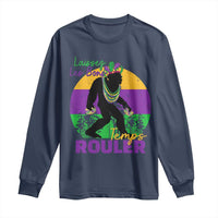 Funny Bigfoot Mardi Gras Long Sleeve Shirt Laissez Les Bons Temps Rouler Bald Cypress