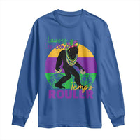 Funny Bigfoot Mardi Gras Long Sleeve Shirt Laissez Les Bons Temps Rouler Bald Cypress