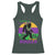 Funny Bigfoot Mardi Gras Racerback Tank Top Laissez Les Bons Temps Rouler Bald Cypress