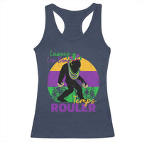 Funny Bigfoot Mardi Gras Racerback Tank Top Laissez Les Bons Temps Rouler Bald Cypress