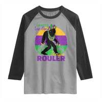 Funny Bigfoot Mardi Gras Raglan Shirt Laissez Les Bons Temps Rouler Bald Cypress