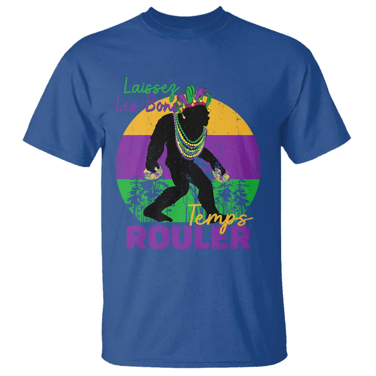 Funny Bigfoot Mardi Gras T Shirt Laissez Les Bons Temps Rouler Bald Cypress