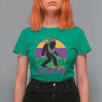 Funny Bigfoot Mardi Gras T Shirt For Women Laissez Les Bons Temps Rouler Bald Cypress