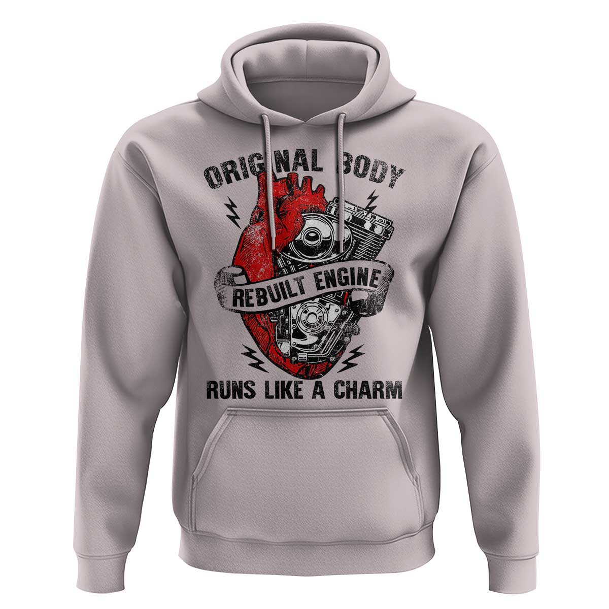 Funny Heart Surgery Hoodie Original Body Rebuilt Engine Runs Like A Charm Mechanical Heart