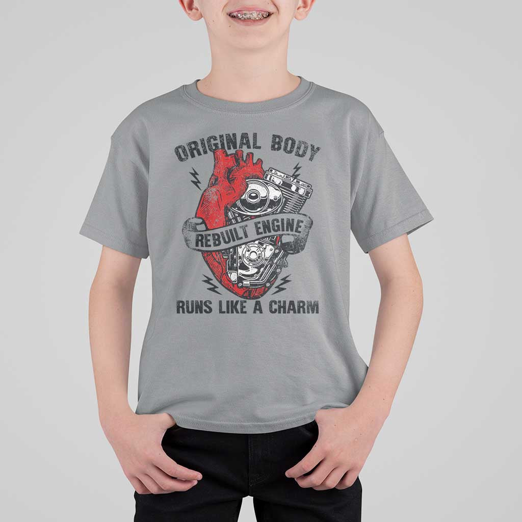 Funny Heart Surgery T Shirt For Kid Original Body Rebuilt Engine Runs Like A Charm Mechanical Heart