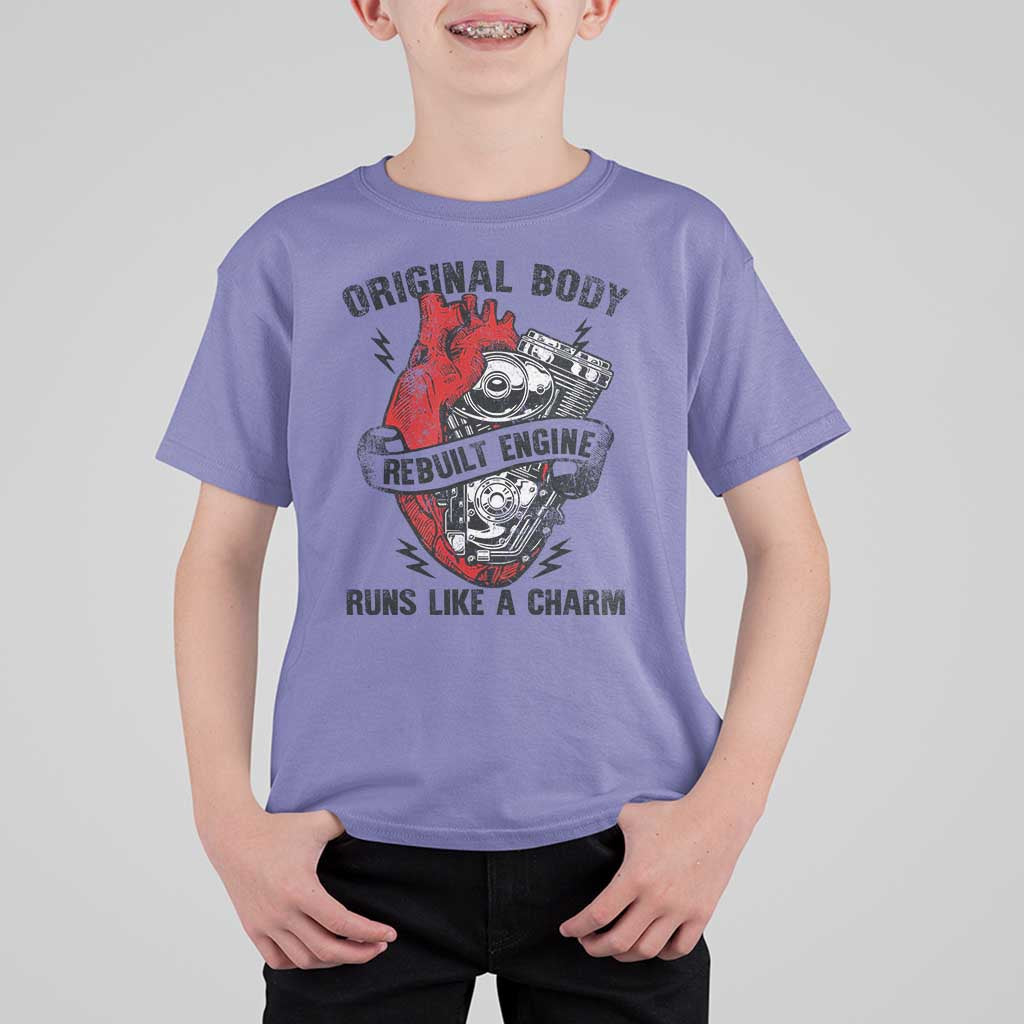 Funny Heart Surgery T Shirt For Kid Original Body Rebuilt Engine Runs Like A Charm Mechanical Heart