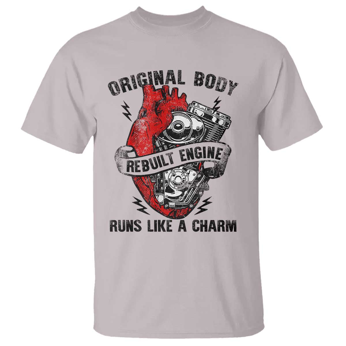 Funny Heart Surgery T Shirt Original Body Rebuilt Engine Runs Like A Charm Mechanical Heart