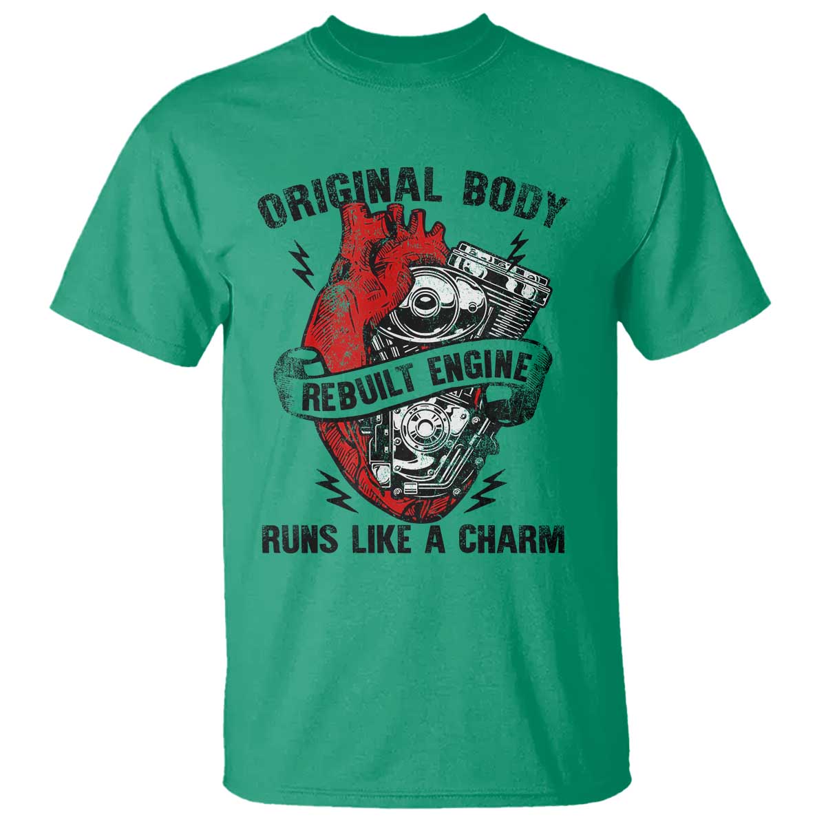 Funny Heart Surgery T Shirt Original Body Rebuilt Engine Runs Like A Charm Mechanical Heart