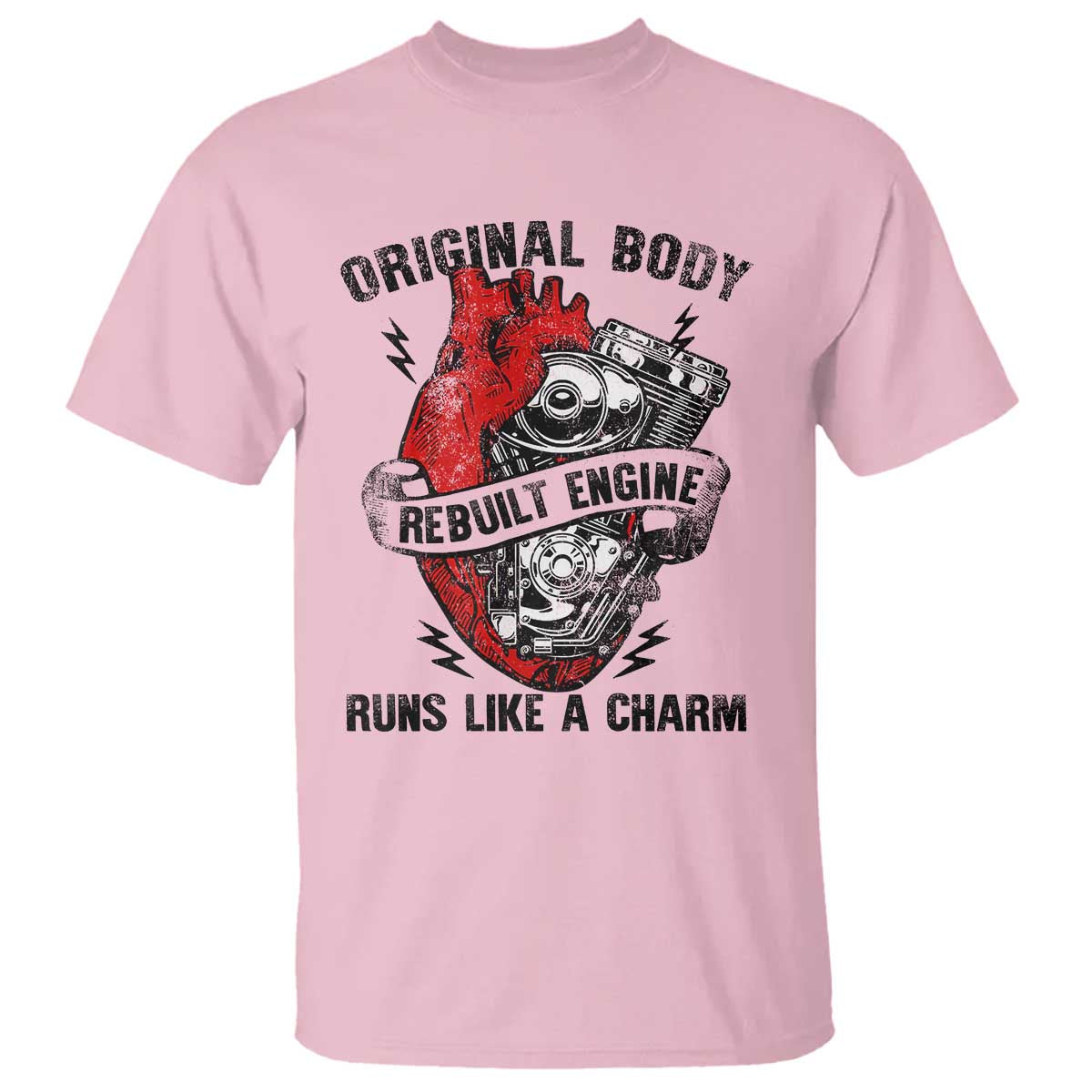 Funny Heart Surgery T Shirt Original Body Rebuilt Engine Runs Like A Charm Mechanical Heart