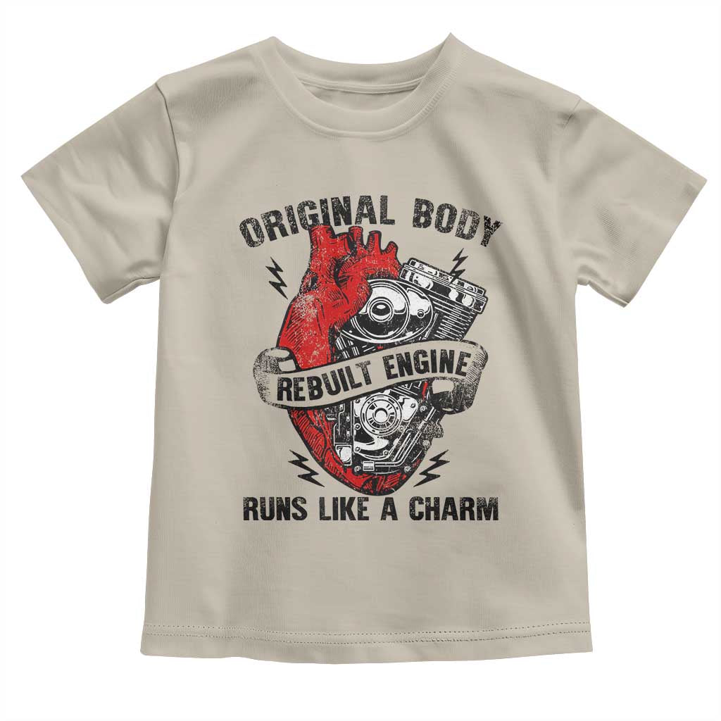 Funny Heart Surgery Toddler T Shirt Original Body Rebuilt Engine Runs Like A Charm Mechanical Heart