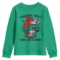 Funny Heart Surgery Youth Sweatshirt Original Body Rebuilt Engine Runs Like A Charm Mechanical Heart
