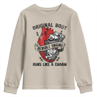 Funny Heart Surgery Youth Sweatshirt Original Body Rebuilt Engine Runs Like A Charm Mechanical Heart