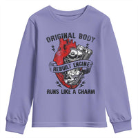 Funny Heart Surgery Youth Sweatshirt Original Body Rebuilt Engine Runs Like A Charm Mechanical Heart