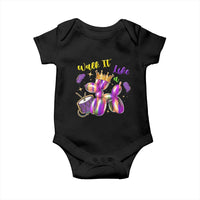Funny Mardi Gras Baby Onesie Walk It Like A Dog Balloon New Orleans