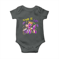 Funny Mardi Gras Baby Onesie Walk It Like A Dog Balloon New Orleans