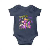 Funny Mardi Gras Baby Onesie Walk It Like A Dog Balloon New Orleans