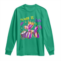 Funny Mardi Gras Long Sleeve Shirt Walk It Like A Dog Balloon New Orleans